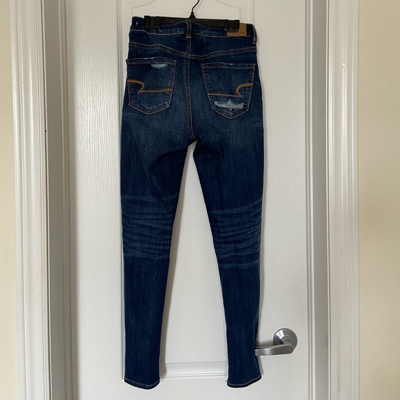 american eagle - dark blue highest rise jeggings + super stretch - Picture 2 of 4